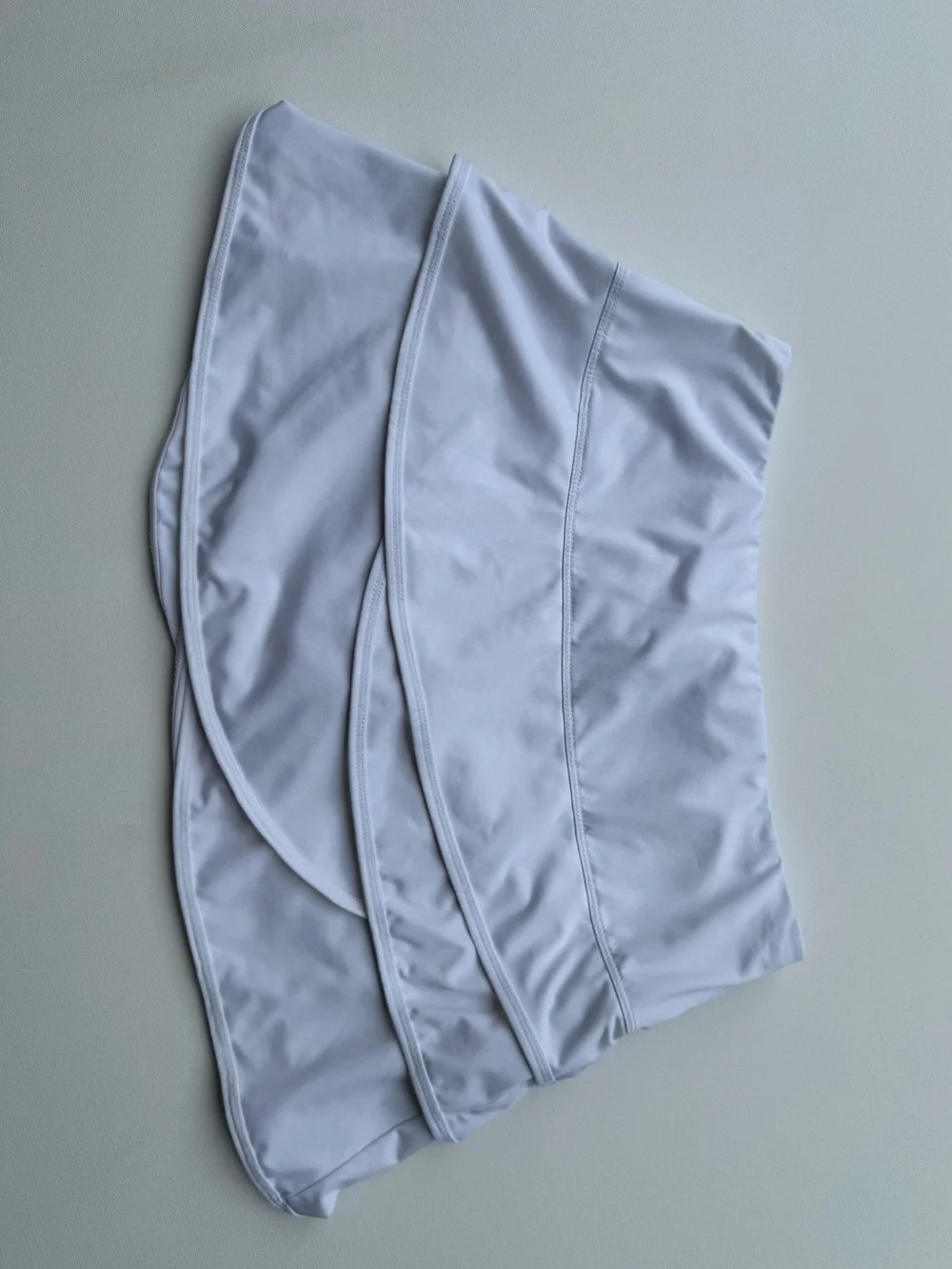 Lucky in‎ Love White Scallop Mini Skirt with Shorts, Size M